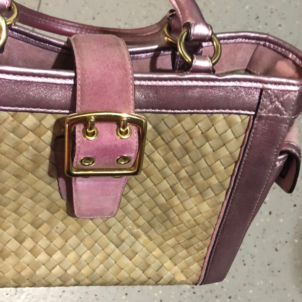 Coach Straw Leather Tote Bag - Picture 9 of 16